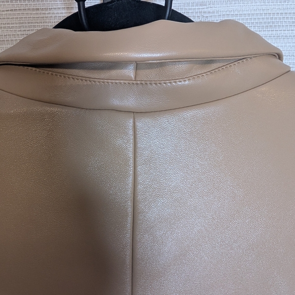 Joie Tan Faux Leather Blazer XL - Picture 9 of 10